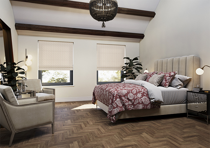 Emily Bond George Stripe Print, Red - Roman Blind - Image 6